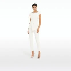 Adrianna Ivory Slim Trousers