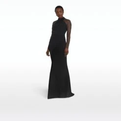 Clarence Black Long Dress