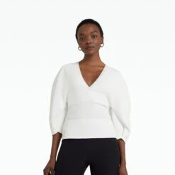 Kamali Ivory Knit Top -Cheap dresses store AW22 KN145.1 TBK IVORY P87.1 HC BLACK ECOM d1 2500x2500 square