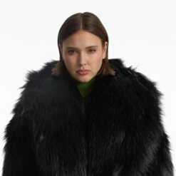 Anital Black Faux Fur Coat -Cheap dresses store AW23 J138.1 FF BLACK ECOM d1 2500x2500 square