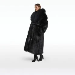 Anital Black Faux Fur Coat -Cheap dresses store AW23 J138.1 FF BLACK ECOM si 2500x2500 square