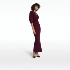 Nyla Currant Knit Midi Dress -Cheap dresses store AW23 KN164.1 BSK CURRANT ECOM si 2500x2500 square