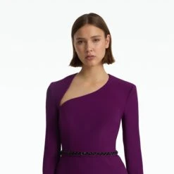 Nadia Currant Top With Embroidered Belt -Cheap dresses store AW23 T548.1 HC CURRANT SK89.1 HC CURRANT ECOM d1 2500x2500 square