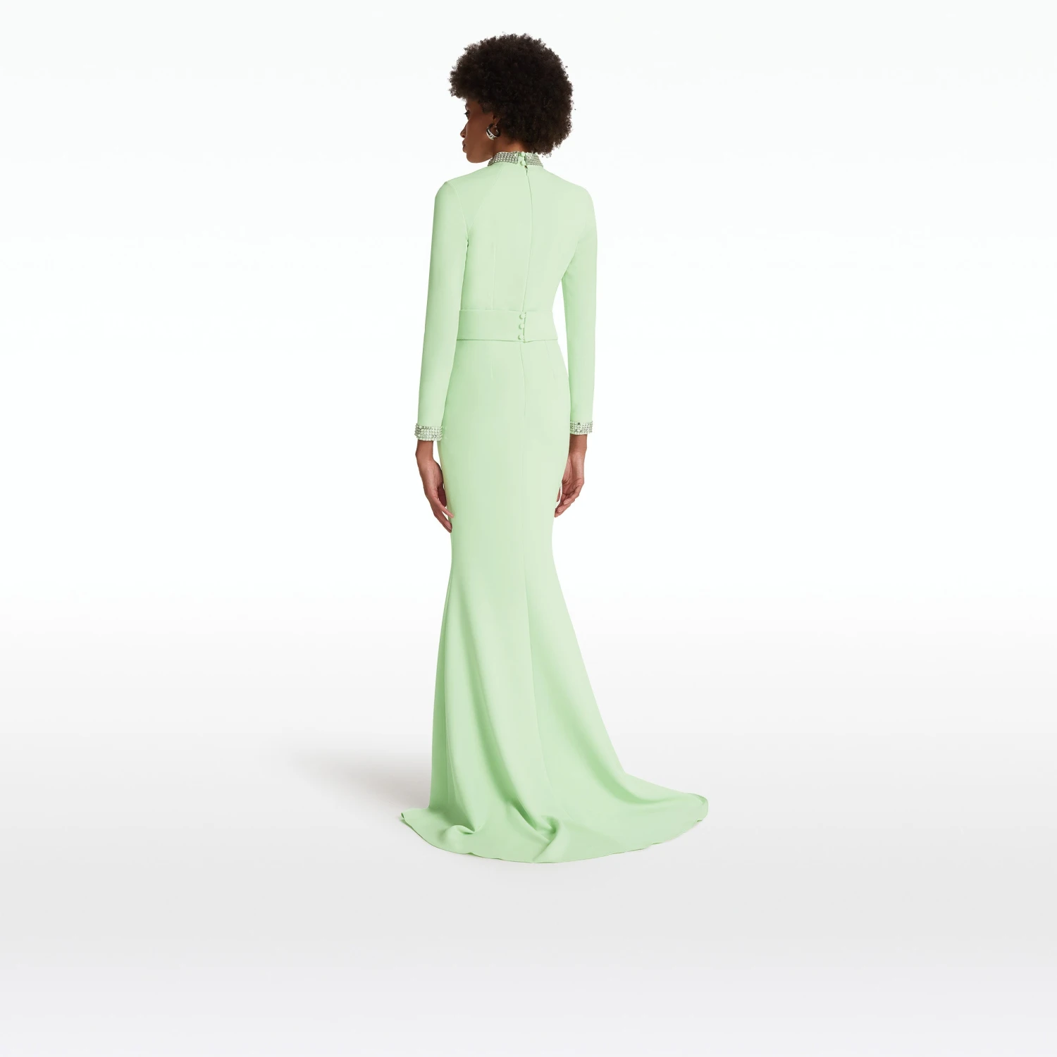 Kamala Aloe & Mirror Disc Embroidery Long Dress 2 Kamala Aloe & Mirror Disc Embroidery Long Dress - Image 2