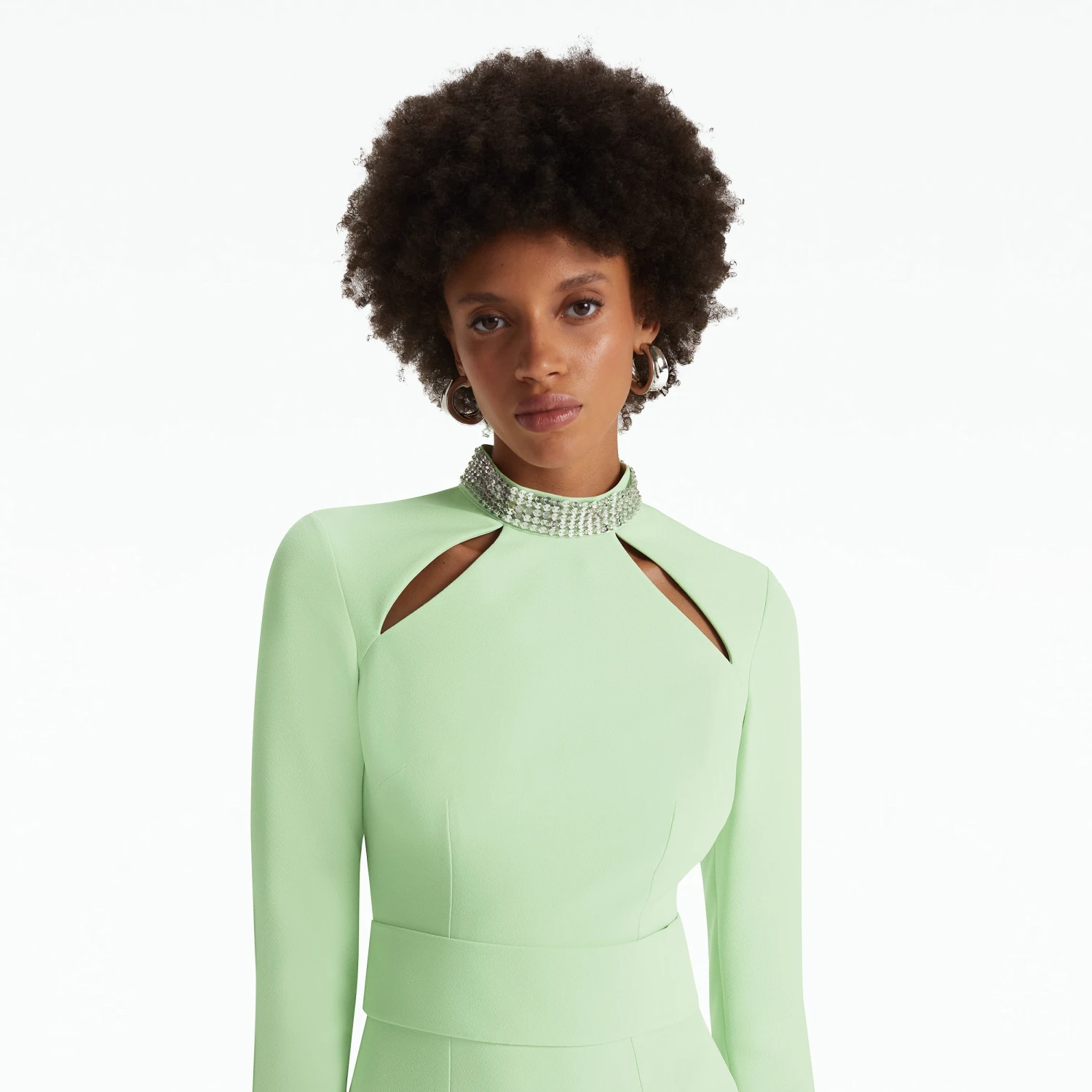 Kamala Aloe & Mirror Disc Embroidery Long Dress 3 Kamala Aloe & Mirror Disc Embroidery Long Dress - Image 3