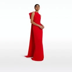 Celestia Cherry Red Long Dress -Cheap dresses store CORE D420.1 HC CHERRYRED ECOM si 2500x2500 square