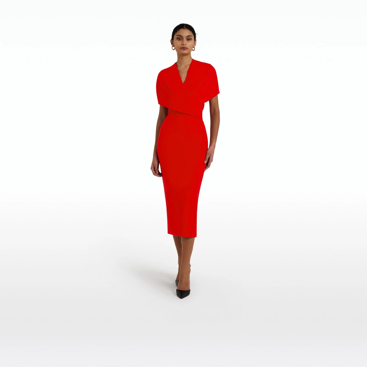 Flora Cherry Red Midi Dress 1 Flora Cherry Red Midi Dress