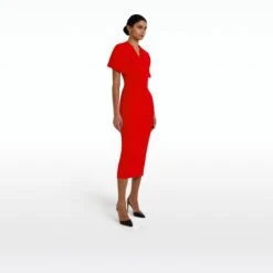Flora Cherry Red Midi Dress 8 Flora Cherry Red Midi Dress -Cheap dresses store CORE D420.1 HC CHERRYRED new ECOM si 2500x2500 square