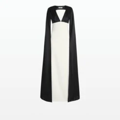 Angelina Ivory & Black Long Dress -Cheap dresses store CORE DL546.1 HC BLACK IVORY PACKSHOT pkf 2500x2500 square