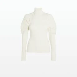 Karine Ivory Knit Top -Cheap dresses store EL21 KN37.1 IVORY PACKSHOT pkf 2500x2500 square