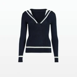 Odette Navy & Ivory Knit -Cheap dresses store EL4 KN106.1 WSK NAVY 20 2B 20IVORY PACKSHOT pkf 2500x2500 square