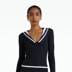Odette Navy & Ivory Knit -Cheap dresses store EL4 KN106.1 WSK NAVY P73.VL VL NAVY ECOM d1 2500x2500 square