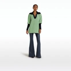 Leonie Sage & Navy Knit