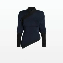 Genie Knit In Navy & Black -Cheap dresses store PF21 KN63.2 BLACK NAVY PACKSHOT pkf 2500x2500 square