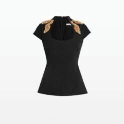 Ruba Black Embroidered Top 9 Ruba Black Embroidered Top -Cheap dresses store PF21 T386.1E32 BLACK PACKSHOT pkf 2500x2500 square