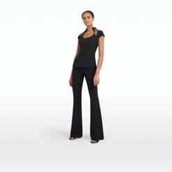 Ruba Black Embroidered Top