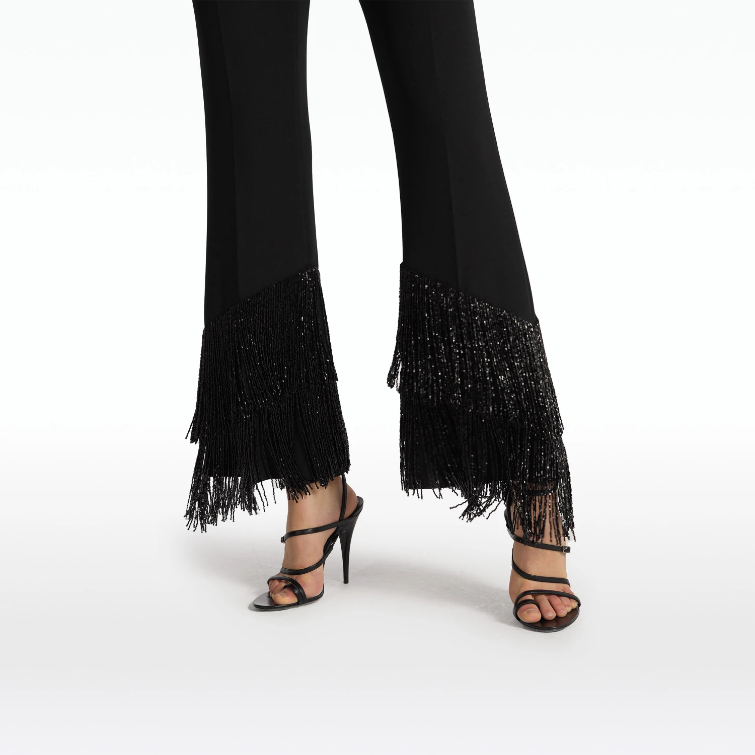 Mari Black Deco Fringe Trousers 3 Mari Black Deco Fringe Trousers - Image 3