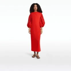Amiee Lacquer Red Midi Dress