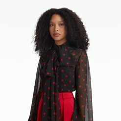 Delfinane Black & Lacquer Red Top -Cheap dresses store PF24 T560.2 PG BLACK LACQUERRED P106.3 LSBC CHERRYRED ECOM d1 2500x2500 square