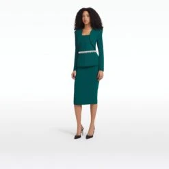 Samuela Alpine Green Top With Embroidered Belt -Cheap dresses store PF24 T581.1 BE68.1E151 HC ALPINEGREEN AT EMB CRYSTAL SK33.1 HC ALPINEGREEN ECOM si 2500x2500 square