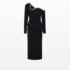 Constanza Black Embroidered Midi Dress -Cheap dresses store RS23 D463.1E66 HC BLACK GUNMETAL PACKSHOT pkf 2500x2500 square