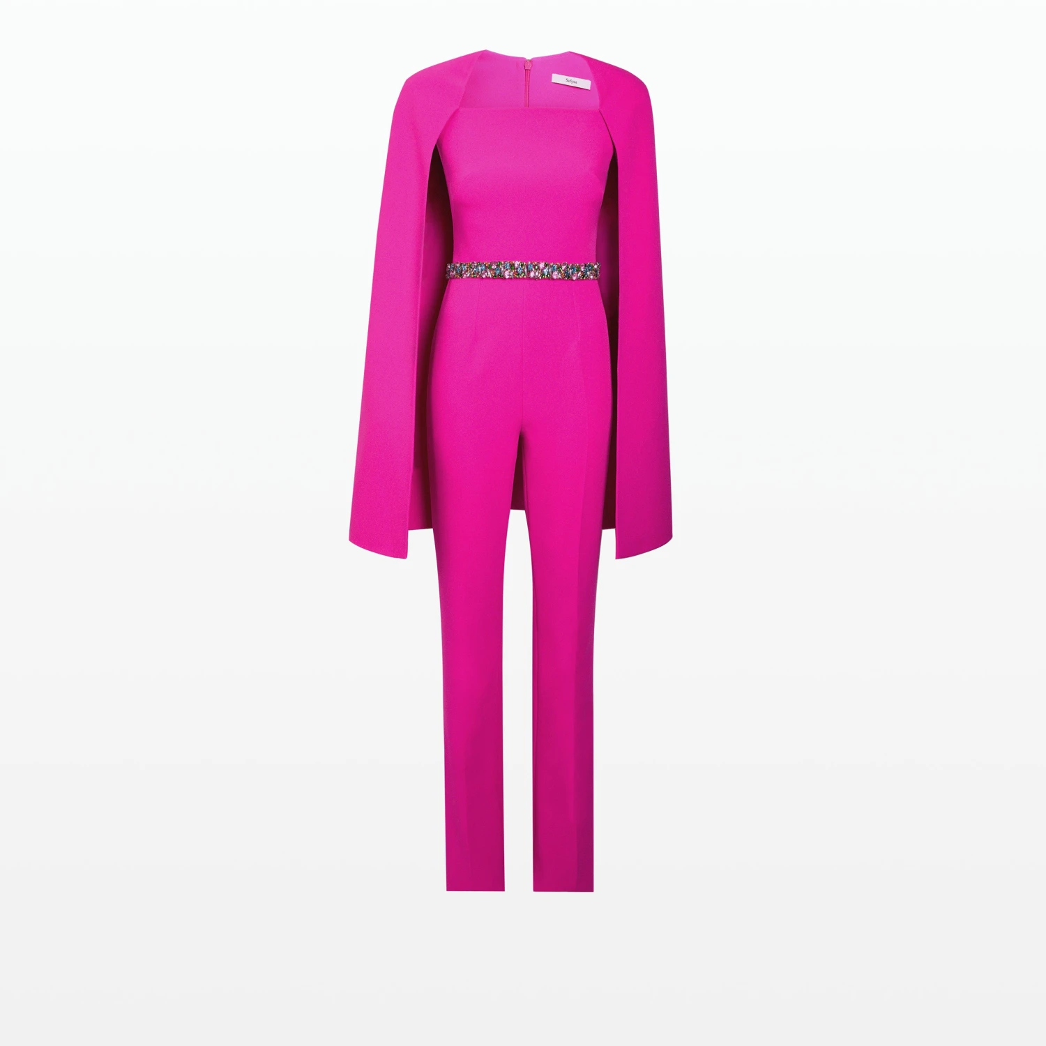 Cinzia Wild Strawberry Jumpsuit With Embroidered Belt 4 Cinzia Wild Strawberry Jumpsuit With Embroidered Belt - Image 4