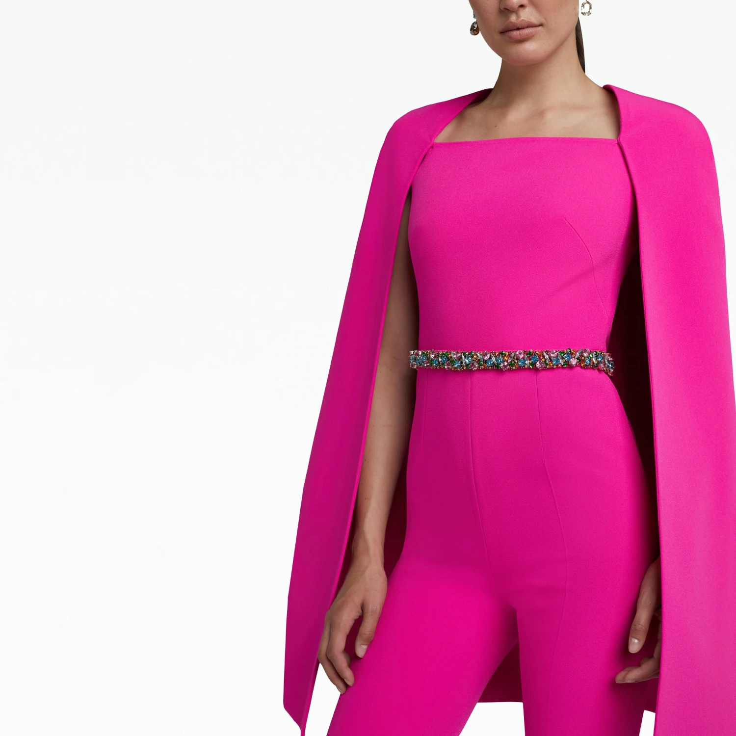 Cinzia Wild Strawberry Jumpsuit With Embroidered Belt 3 Cinzia Wild Strawberry Jumpsuit With Embroidered Belt - Image 3