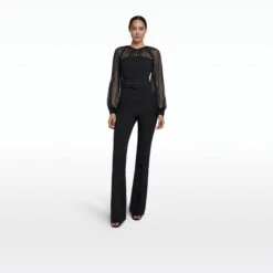Aternia Black Jumpsuit With Buckle Belt