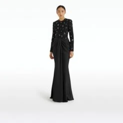 Naira Black Long Dress