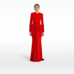 Naira Cherry Red Long Dress