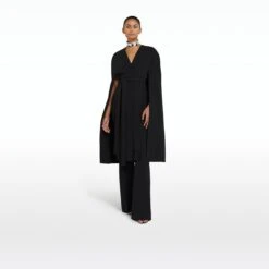 Camila Black Embroidered Coat