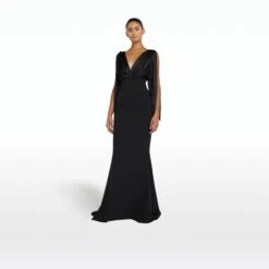 Amina Black Long Dress
