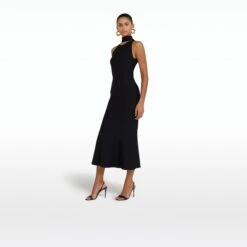 Chasca Black Knit Midi Dress -Cheap dresses store SS22 KN116.1 TBK BLACK MODEL si 2500x2500 square
