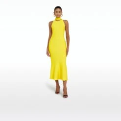 Chasca Canary Knit Midi Dress