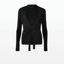 Mani Black Knit Cardigan -Cheap dresses store SS22 KN120.1 TBK BLACK PACKSHOT pkf 2500x2500 square