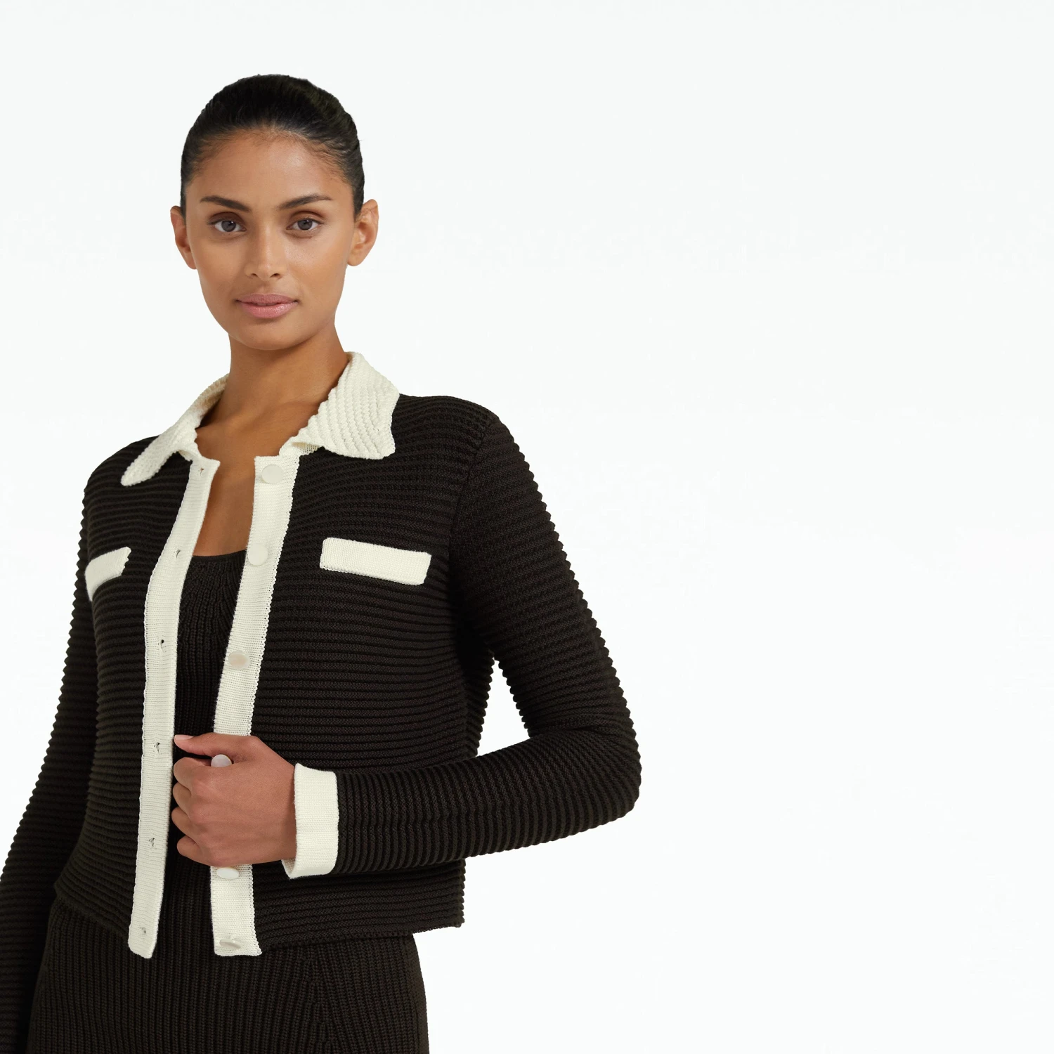 Artemis Dark Mocha & Ivory Crochet Jacket 3 Artemis Dark Mocha & Ivory Crochet Jacket - Image 3