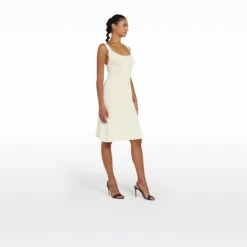 Huanca Ivory Knit -Cheap dresses store SS22 KN126.1 CR IVORY MODEL si 2500x2500 square