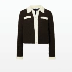 Artemis Dark Mocha & Ivory Crochet Jacket 9 Artemis Dark Mocha & Ivory Crochet Jacket -Cheap dresses store SS22 KN79.1 CR DARKMOCHA 2BIVORY PACKSHOT pkf 2500x2500 square