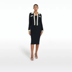 Sabah Navy Crochet Skirt