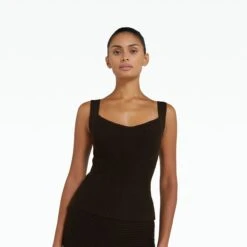 Amal Dark Mocha Crochet Top -Cheap dresses store SS22 KN80.1 CR DARKMOCHA KN82.1 CR DARKMOCHA MODEL d1 2500x2500 square