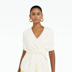 Andrey Ivory Top -Cheap dresses store SS22 T464.1 FJ IVORY P88.1 HC PALEPRIMROSE MODEL d1 2500x2500 square