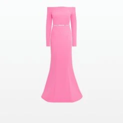 Rory Aurora Long Dress With Embroidered Belt -Cheap dresses store SS23 DL636.1 BE68.1E71 HC AURORA MD EMB CRYSTAL PACKSHOT pkf 2500x2500 square