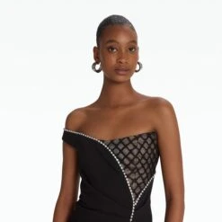 Aubrey Black Long Dress 7 Aubrey Black Long Dress -Cheap dresses store SS24 DL785.1E141 HC BLACK HCL BLACK CWC EMBCRYSTAL ECOM ALT2 d1 2500x2500 square