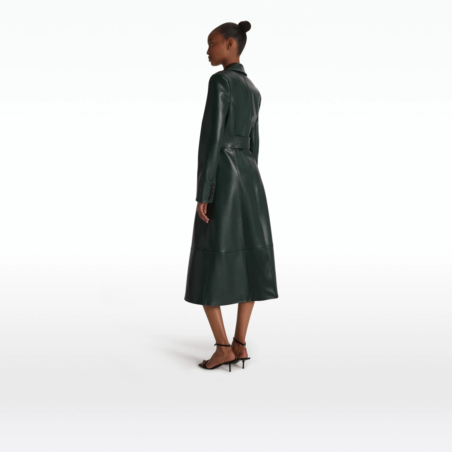 Willow Darkest Spruce Vegan Leather Coat 2 Willow Darkest Spruce Vegan Leather Coat - Image 2