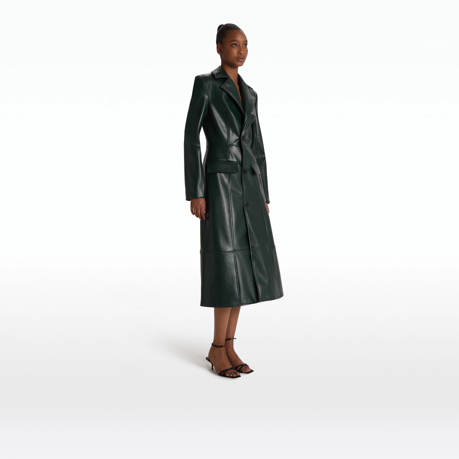 Willow Darkest Spruce Vegan Leather Coat 4 Willow Darkest Spruce Vegan Leather Coat - Image 4