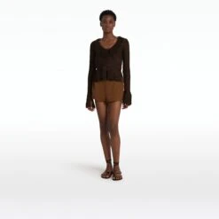 Scarlett Deep Brown Knit Jacket