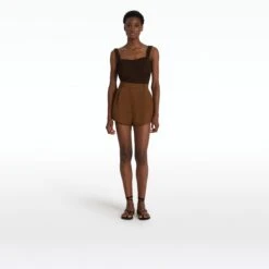 Geena Deep Brown Knit Top