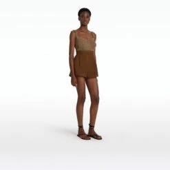 Geena Gold Knit Top -Cheap dresses store SS24 KN175.1 MA GOLD P116.1 TNG DEEPBROWN ECOM si 2500x2500 square